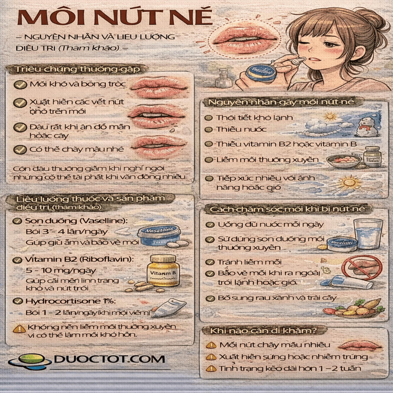 Môi nứt nẻ mùa gió